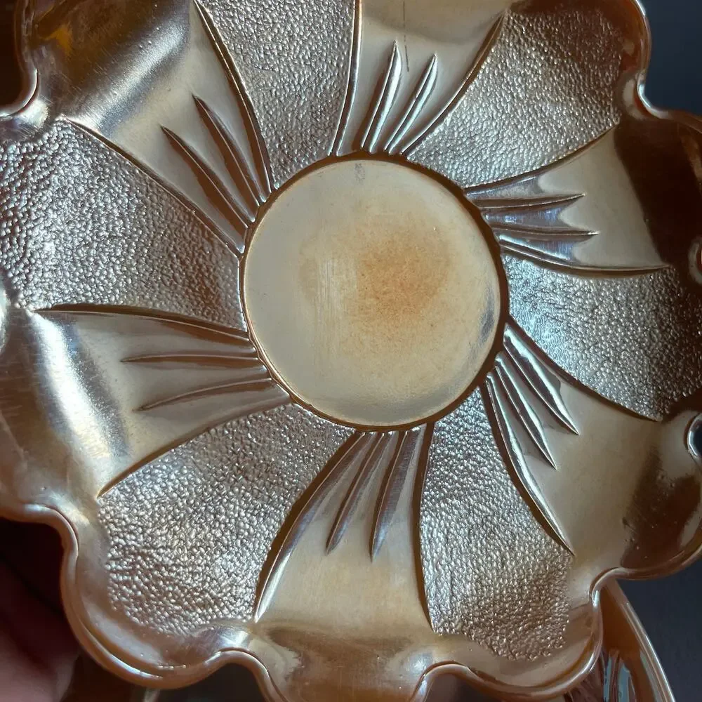 Anchor Hocking Fire King Peach Lustre Laurel Small Dinner Set of 6